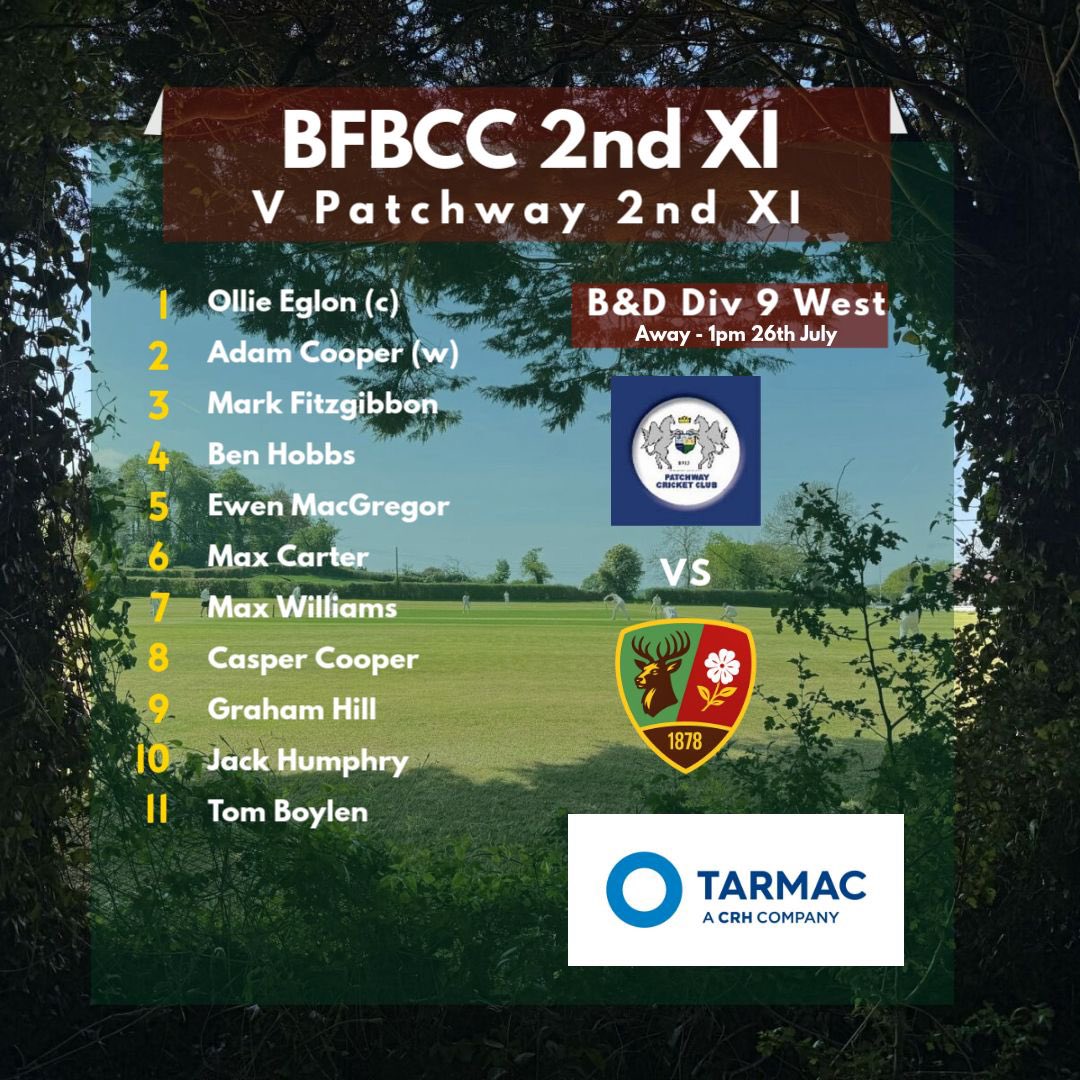 Backwell Flax Bourton CC (@bfbcc) on Twitter photo The teams are in for #GameWeek 13 after impressive victories
1st XI @ home to <a href="/LongAshtonCC/">Long Ashton Cricket</a>
2nd XI away #PatchwayCC
#GoWell
#UptheFlax The teams are in for #GameWeek 13 after impressive victories
1st XI @ home to <a href="/LongAshtonCC/">Long Ashton Cricket</a>
2nd XI away #PatchwayCC
#GoWell
#UptheFlax