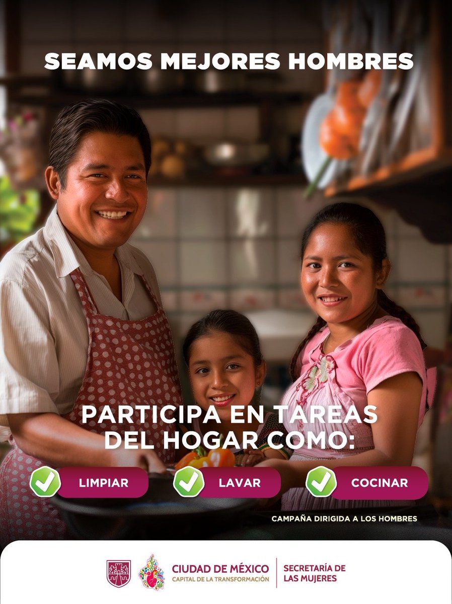 SeMujeresCDMX's tweet image. ¿Aún piensas que los cuidados tienen género?🤔🧐
Es tiempo de cambiar e involucrarse en las tareas de cuidados. ¡Participa! 🫵🚨
#MejoresHombres