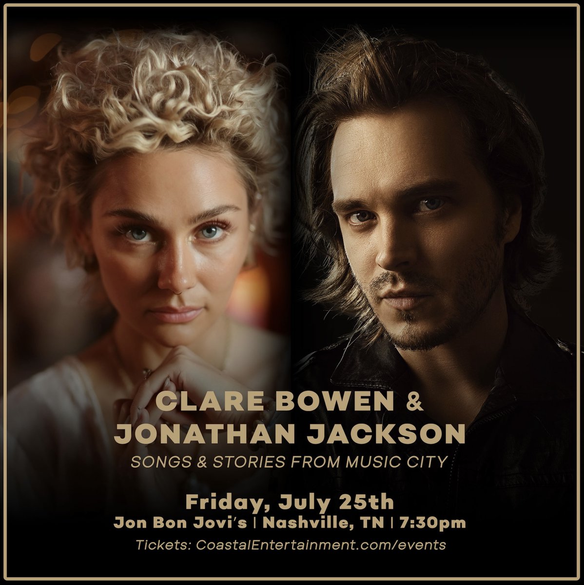 Linda Rohe (@coastalent1) on Twitter photo πΆπΌπ΅ TONIGHT!!! #NASHVILLE Don't miss "Songs and Stories from Music City" with <a href="/clarembee/">Clare Bowen</a> and <a href="/JonathanJackson/">Jonathan Jackson</a> at <a href="/jbjnash/">JBJ's Nashville</a>!!! Last chance for tickets at β¦talentertainment.seatengine-sites.com/shows/314596 πΆπΌπ΅ πΆπΌπ΅ TONIGHT!!! #NASHVILLE Don't miss "Songs and Stories from Music City" with <a href="/clarembee/">Clare Bowen</a> and <a href="/JonathanJackson/">Jonathan Jackson</a> at <a href="/jbjnash/">JBJ's Nashville</a>!!! Last chance for tickets at β¦talentertainment.seatengine-sites.com/shows/314596 πΆπΌπ΅