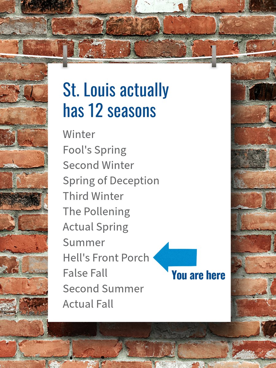 Meyer_Air's tweet image. St. Louis only has 4 seasons if you ignore the other 8.

Right now? We’re on Hell’s Front Porch.

☀️ Stay hydrated
💨 Change your A/C filter
🙏 Pray for cloud cover

#STLWeather #MeyerHeatingAndAir #HVACSeason #HellOnEarthButHumid