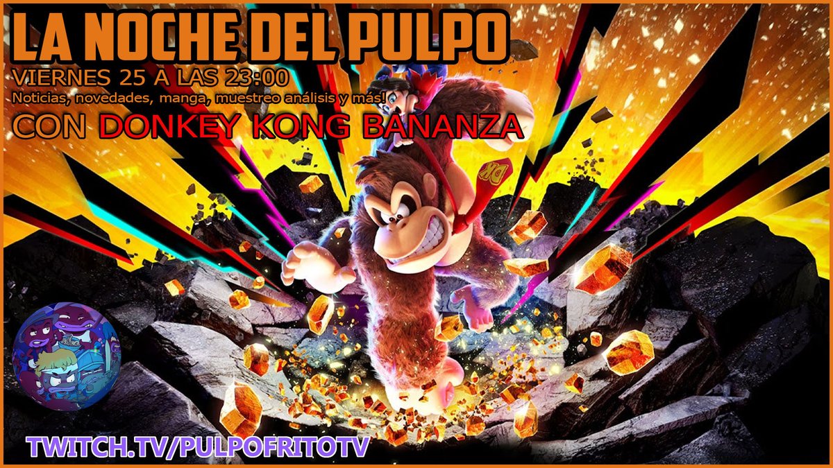 Pulpo Frito (@pulpofrito) on Twitter photo Nos vemos esta noche? Nos vemos esta noche!! Un repasito veraniego con colofón de análisis para Donkey Kong Bananza....os esperamos a las 23!! Nos vemos esta noche? Nos vemos esta noche!! Un repasito veraniego con colofón de análisis para Donkey Kong Bananza....os esperamos a las 23!!
