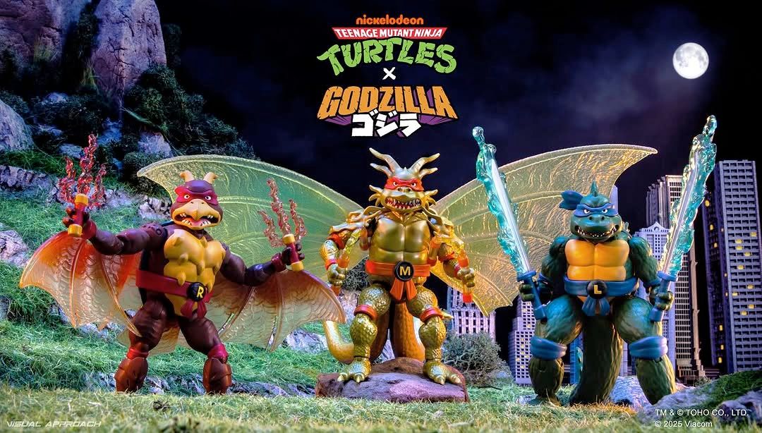 Playmates Teenage Mutant Ninja Turtles x Godzilla coming to Target in October.