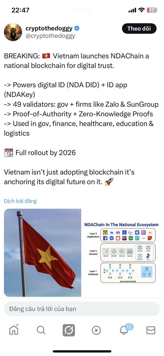 From now on, KYC profiles of Vietnamese citizens are to be taken very seriously, with forged documents considered non-fraudulent. As long as platforms like Pi , Sidra are linked to Vietnam's blockchain data, the authenticity can be verified instantly.  
Do business honestly Guys