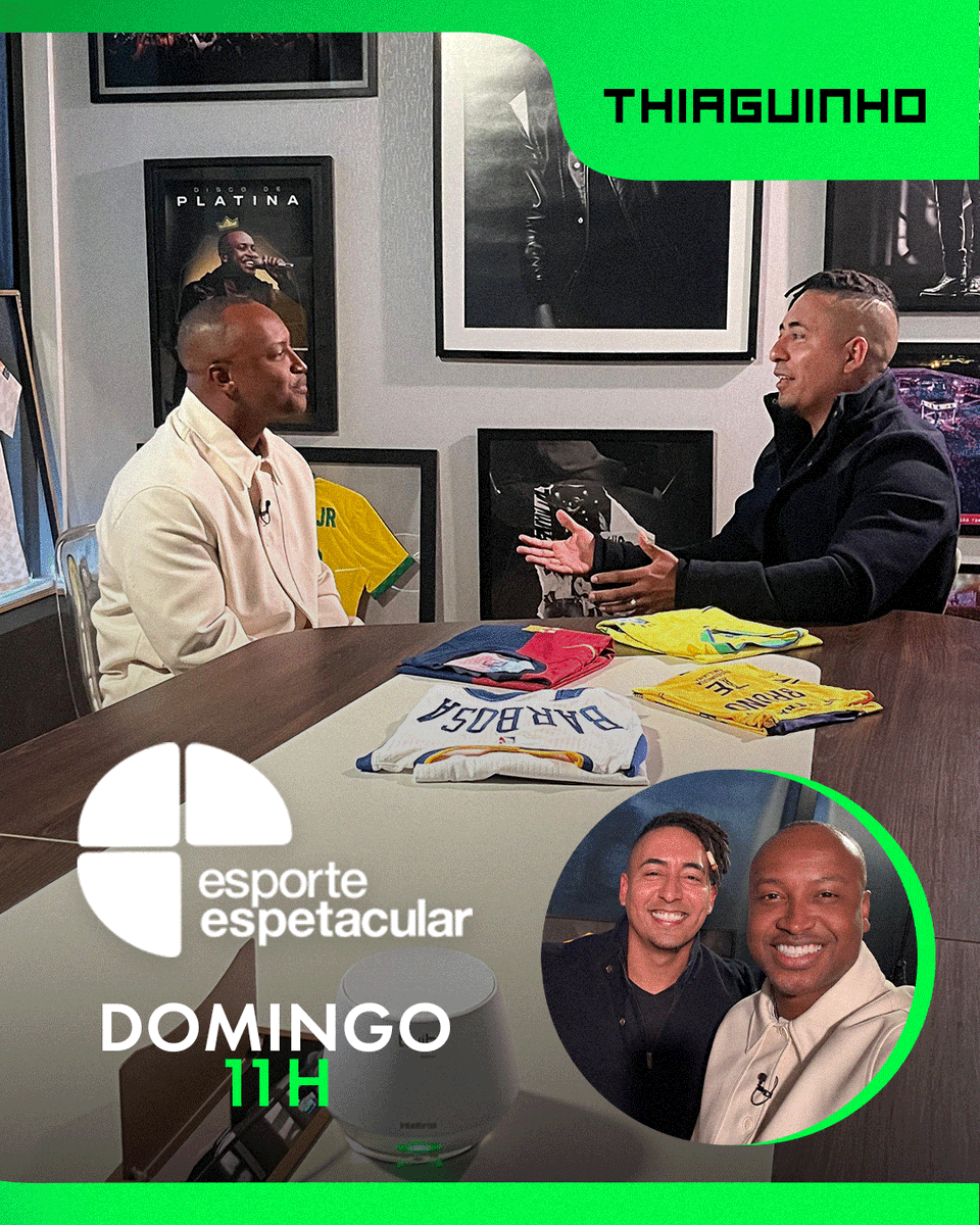 thiaguinhocomth's tweet image. Domingo temos um encontro marcado, hein!
Bati um papo incrível com o @luizteixeira sobre música e futebol para o #EsporteEspetacular! 🎶⚽📺
É AMANHÃ, às 11h da manhã, na @tvglobo! Não perde!!