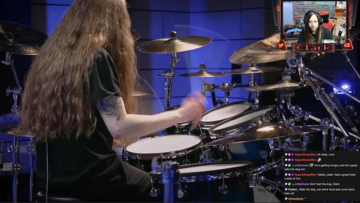 ClarkHELLSCREAM's tweet image. Hearthstone made me mad today, so I decided to watch some Drumeo videos on stream. I am definitely doing this again in the future.
This was so much fun to do today. Hope we can do more and play some music on stream at some point again!