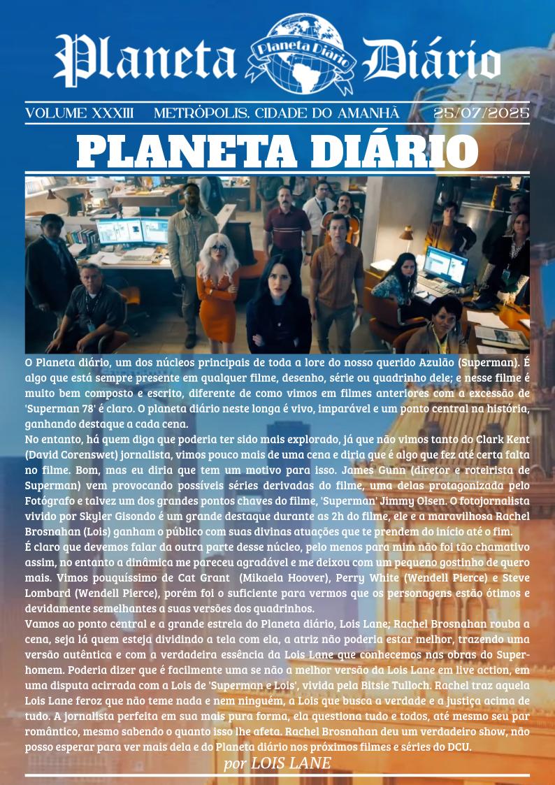 dailyplanetbr_'s tweet image. 💫 Planeta Diário! Pouco explorado no filme, mas o carisma de seus intérpretes preencheu a tela!
Nossa crítica, por Lois Lane (@Redgirrrll), ao núcleo do jornal da cidade do amanhã em Superman.