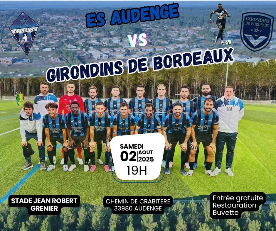 DonFcgb's tweet image. 🚨 #Régional1 :
⚽️🏟️ Notre équipe réserve des 𝐆𝐢𝐫𝐨𝐧𝐝𝐢𝐧𝐬 affrontera l’@EsAudenge en match amical de préparation, le 𝐬𝐚𝐦𝐞𝐝𝐢 𝟐 𝐚𝐨û𝐭 prochain à 𝟏𝟗𝐇 au 𝙎𝙩𝙖𝙙𝙚 𝙅𝙚𝙖𝙣 𝙍𝙤𝙗𝙚𝙧𝙩 𝙂𝙧𝙚𝙣𝙞𝙚𝙧 !
💰: 𝐄𝐧𝐭𝐫é𝐞 𝐥𝐢𝐛𝐫𝐞