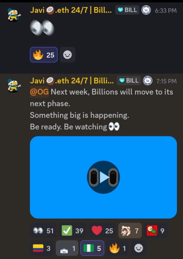 YusufMiftau5's tweet image. 🚨 HUGE ALPHA from @billions_ntwk 👀

Community Lead Javi just confirmed it 
Next week, Billions enters its next phase.
Something massive is coming. This is not a drill.

@billions_ntwk is building nonstop redefining #HumanAIIdentity &amp;amp; pushing #Web3 forward.

Stay ready. Stay…