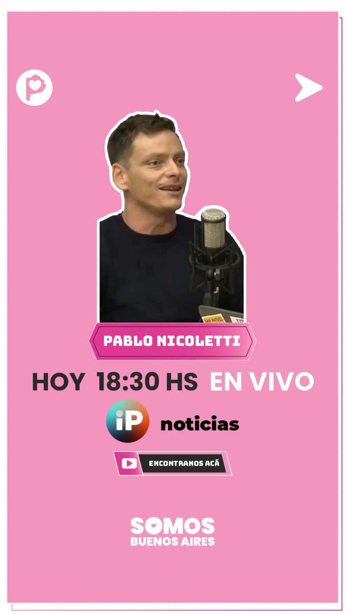 pablonicoletti_'s tweet image. En minutos, en vivo por @_IPNoticias con @MarianaContar.
Los espero!!
📺 m.twitch.tv/ip_noticias