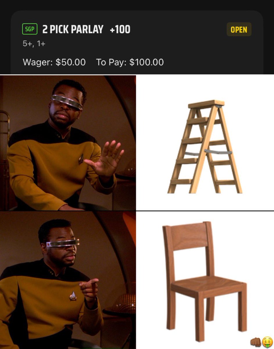 SJP954's tweet image. 🪑CHAIR CHALLENGE™️ LEG #1
🪑>🪜
Don’t climb a🪜 SIT in a🪑and count your money🏦
🚨Goal: $50 ⏩️ $1000
🪑LEG #1: $50 ⏩️ $100⏳
Get a 🆓 TRIAL~ dubclub.win/r/p/pri-4dk9j/ of my TOP PLAYS to peep LEG #1‼️👀