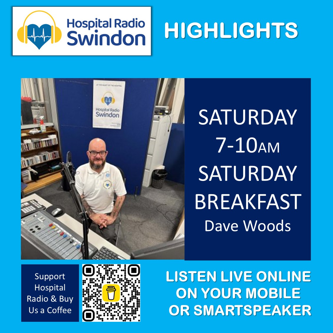 HRSwindon's tweet image. Coming up from 7am we have Dave Woods with Saturday breakfast
Click here to listen carina.streamerr.co/public/swindon…
@GWH_NHS #attheheartofthehospital
#radioforthegwh