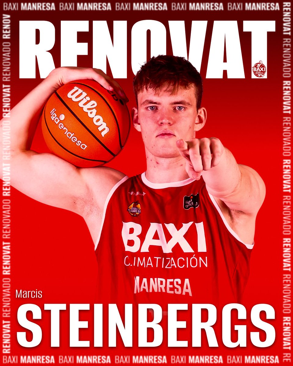 gsole14's tweet image. MARCIS STEINBERGS seguirá en el BAXI MANRESA
Aunque estuvo en la agenda de varios equipos ACB, el letón renueva su compromiso con los del Bages por dos temporadas.
Una gran noticia para Diego Ocampo, que consigue la continuidad de una pieza muy utilizada.