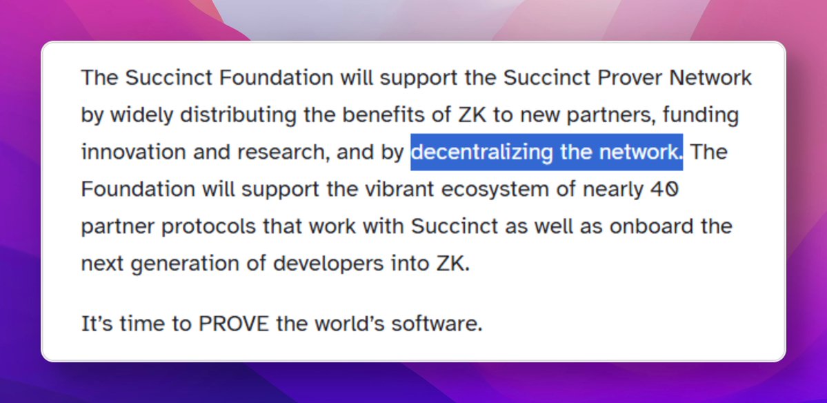 FourVork's tweet image. Succinct Foundation is here to "decentralize" the network. It always implies token airdrop.
We were right about airdrop and July 28. Good news is token will have utility and demand. And succinct has PMF and revenue streams.
Even before mainnet, succinct has a list of big solid…