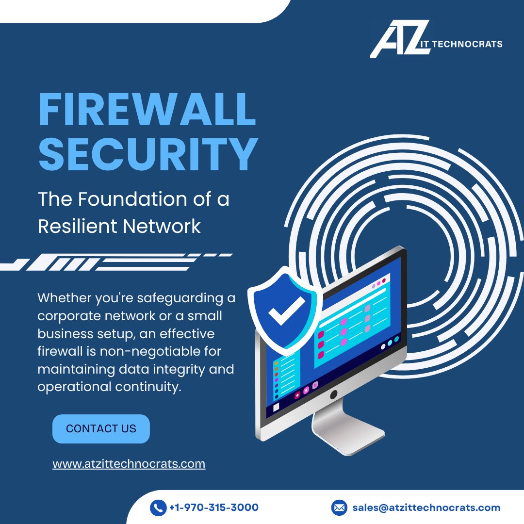 atz_it's tweet image. Firewall Security
The Foundation of a Resilient Network

📞 +1-970-315-3000
🌐 atzittechnocrats.com
📧 sales@atzittechnocrats.com

#FirewallSecurity #NetworkFirewall #CyberSecurity #ITSecurity #NetworkProtection #SecureYourNetwork