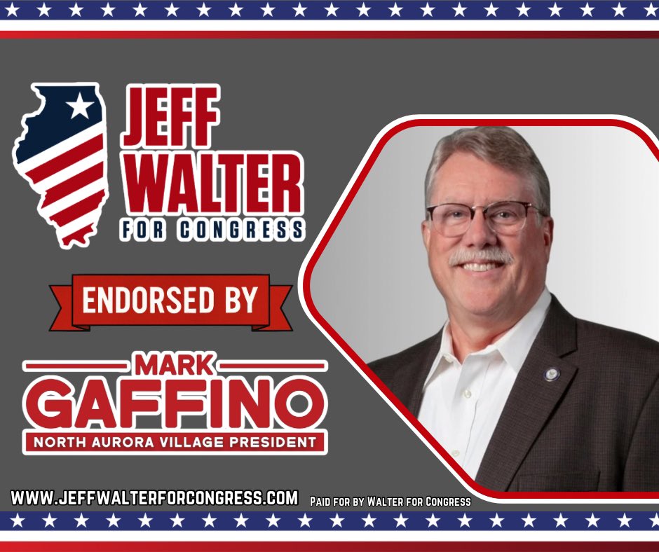 JeffWalterIL's tweet image. North Aurora Mayor @MarkGaffino has officially endorsed Jeff Walter for Congress! Jeff has the leadership we need to fight for our communities and local leadership sees that. Let’s send a proven local leader to Washington D.C.! Visit jeffwalterforcongress.com. #twill #IL11🇺🇸