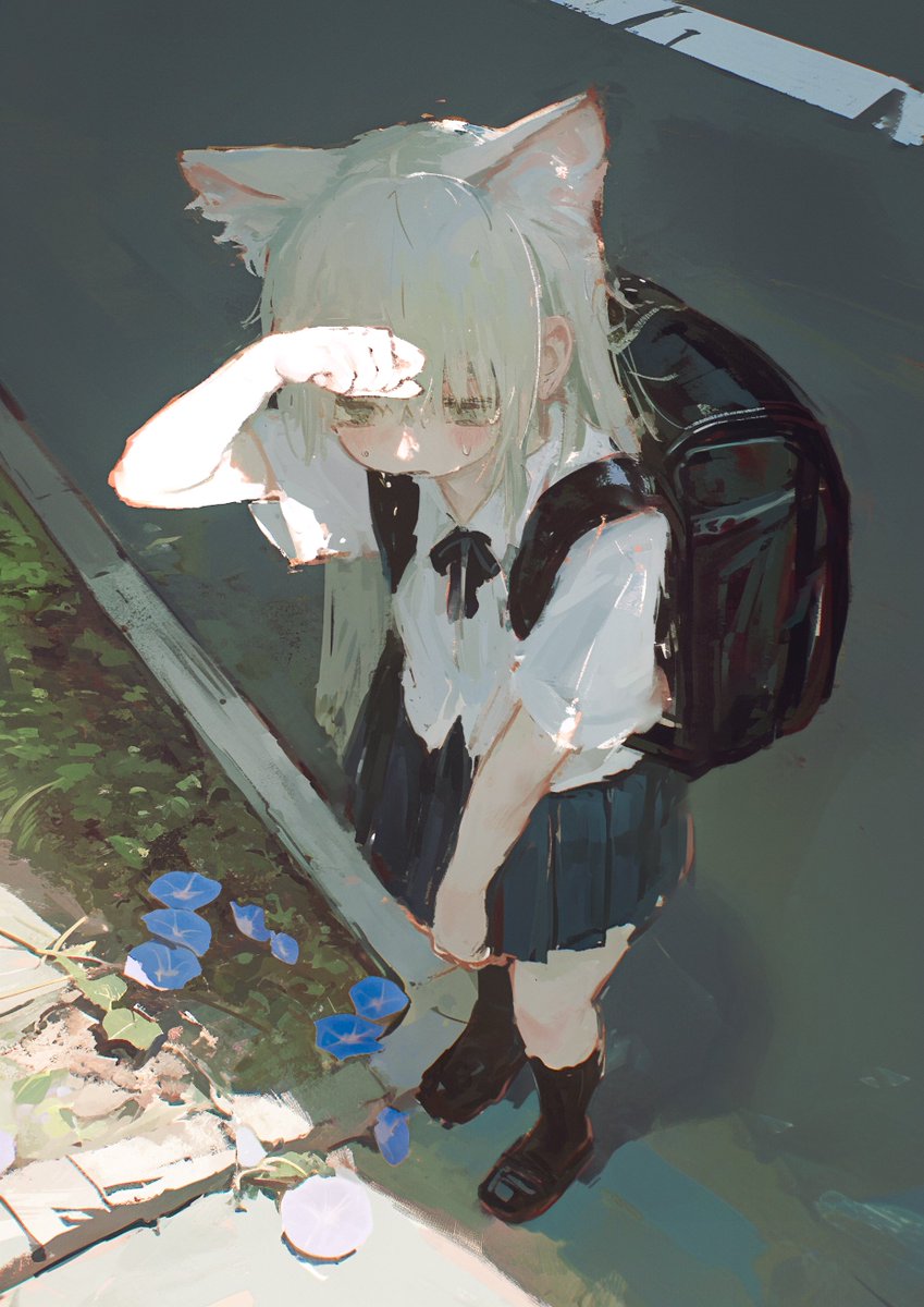 5beneono's tweet image. 夏の登校 / AIillustration