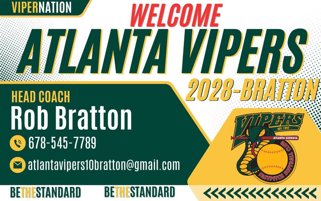 Welcome to Atlanta Vipers 2028 – Bratton! This squad, led by Coach Rob Bratton, finished 41-15-1 and took 2nd at the ATL Legacy Invitational. They are battled tested &amp; ready for more! Reach out to Coach Rob or fillout an interest form!

📩 Player Interest:
atlantavipersfastpitch.org/interest?selec…