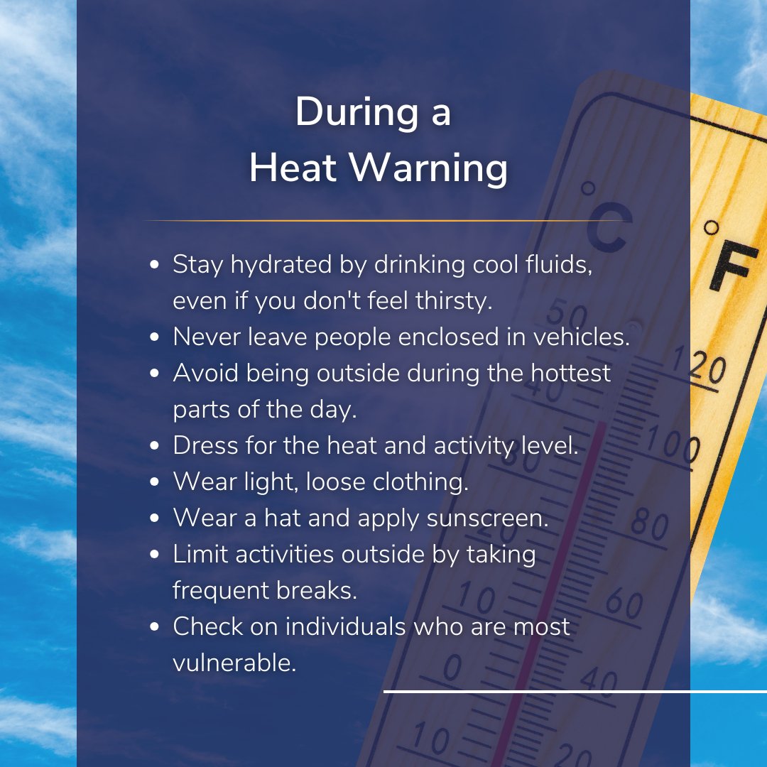 SharedHealthMB's tweet image. When it’s hot out, everyone is at risk for heat related illnesses including older adults, infants and young children. Visit ow.ly/yYG550VK4pN to learn more about heat and your health.