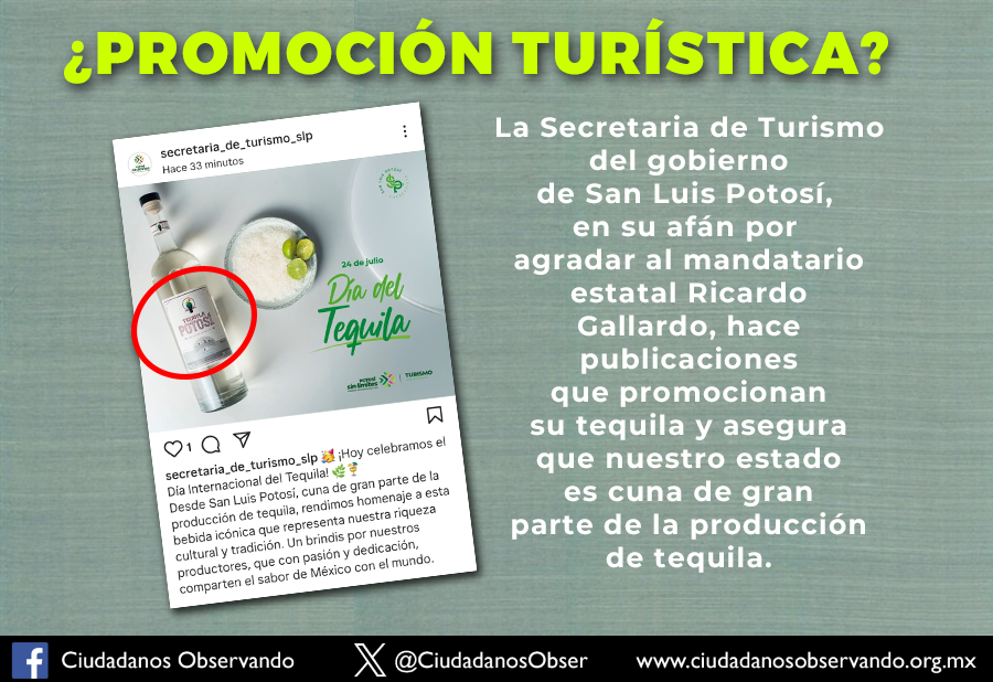 CiudadanosObser's tweet image. Secretaría de Turismo del @GobEdoSLP promotora de la marca de la casa y asegurando que #SLP es cuna de gran parte de la producción de tequila en #México
ciudadanosobservando.org.mx/news/secretari…