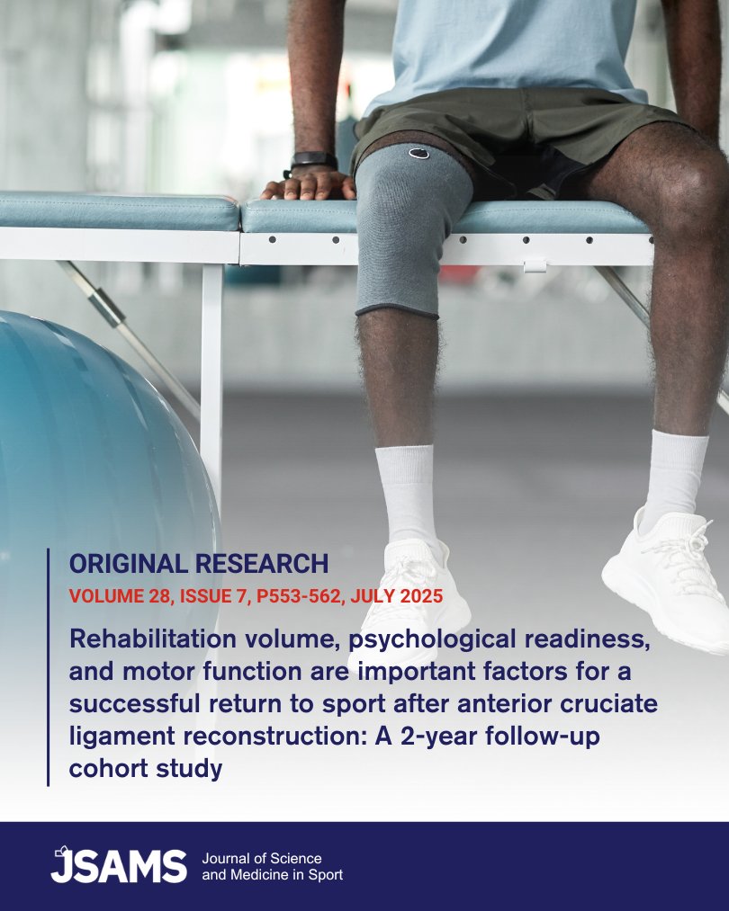 _JSAMS's tweet image. Original Research 🔍
What helps athletes return to sport after #ACLreconstruction? A 2-year study explores how #rehabvolume, #psychologicalreadiness, function, athletic level, and work type all impact #RTS success and timing.
🔗 Access article: zurl.co/Daa57