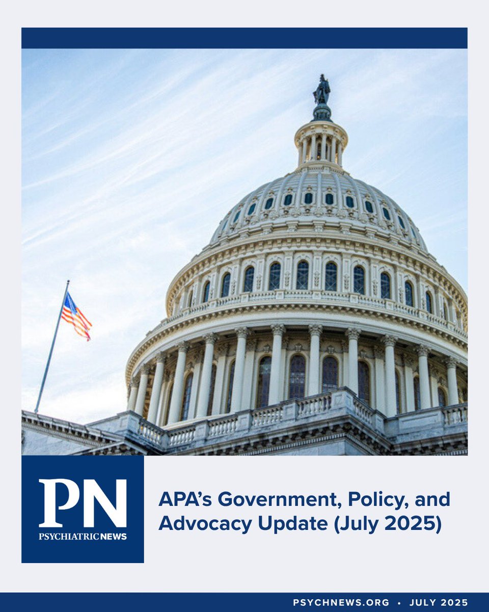 PsychiatricNews's tweet image. ADVOCACY | Group of Six Urges Senate to Protect Access to Care; APA Expresses Concern Over Proposed Cuts in Mental Health Infrastructure; APA’s District Branches Advocate for Patient Safety. ow.ly/6Esg50Wj66O