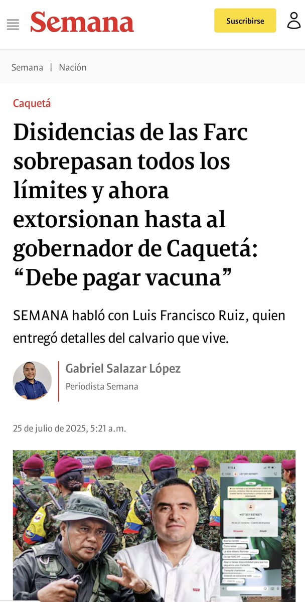 WilsonRuizO's tweet image. Las disidencias de las FARC extorsionan al gobernador de Caquetá y la @UNPColombia quiere dejarlo sin seguridad. ¿Esto es negligencia o complicidad? Ya sabemos que en este gobierno el crimen manda. Todo mi respaldo al gobernador @LuchoPorCaqueta, no está solo. En 2026 Colombia…