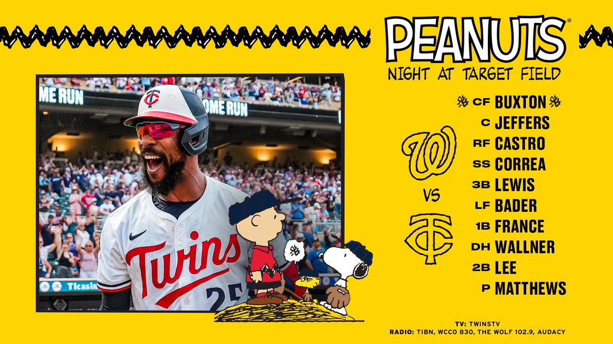 It's the Twins lineup, Charlie Brown

📺 twins.com/watch