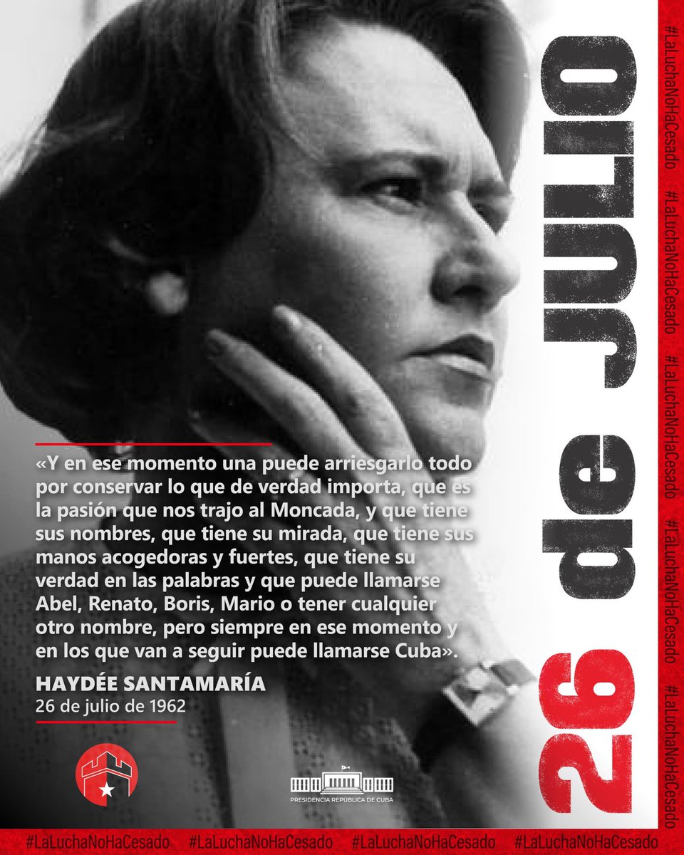 💬🇨🇺Fidel: "...aquel 26 de Julio fue para  nosotros un minuto, en que cuando parecía culminar una lucha, cuando  parecía culminar un esfuerzo para iniciar la batalla por la liberación de nuestro pueblo, no era el fin, sino el comienzo."