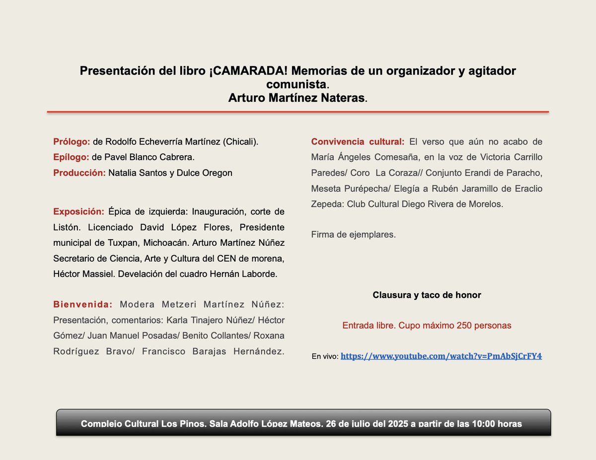 NaterasArturo's tweet image. Nuestro programa del sábado 26 de julio desde las 10 am