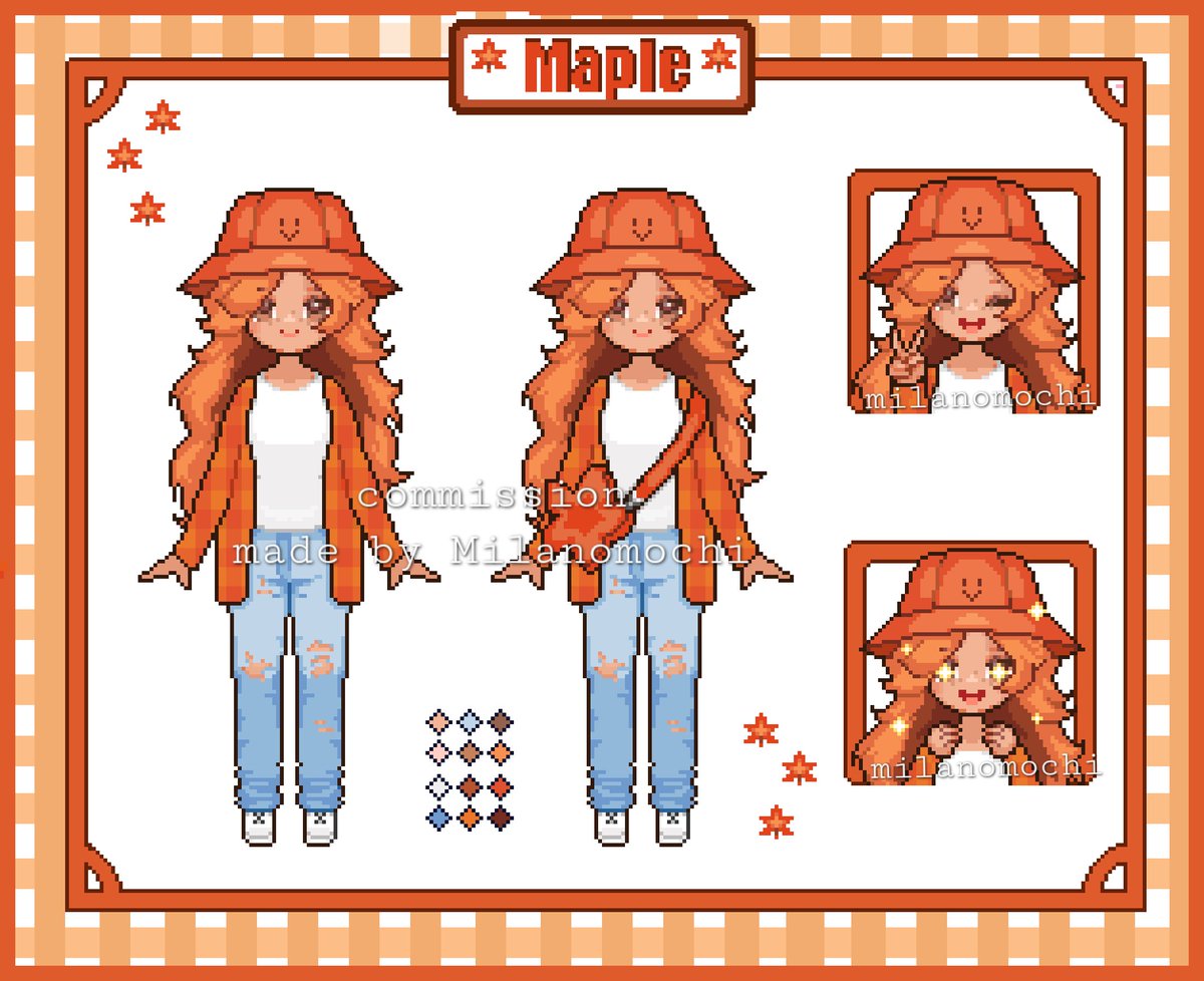 Milas_artworks's tweet image. Had the opportunity to make a #pixelart reference sheet for lovely Mapleatmorning #VGenComms