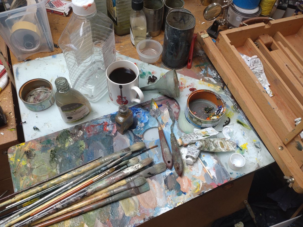 Chainsaw_McGinn's tweet image. Northern Art Fair plein-air competition at St John&apos;s Chapel in Wearable tomorrow. Just prepping my gear. #pleinair #CoDurham #oilpainting