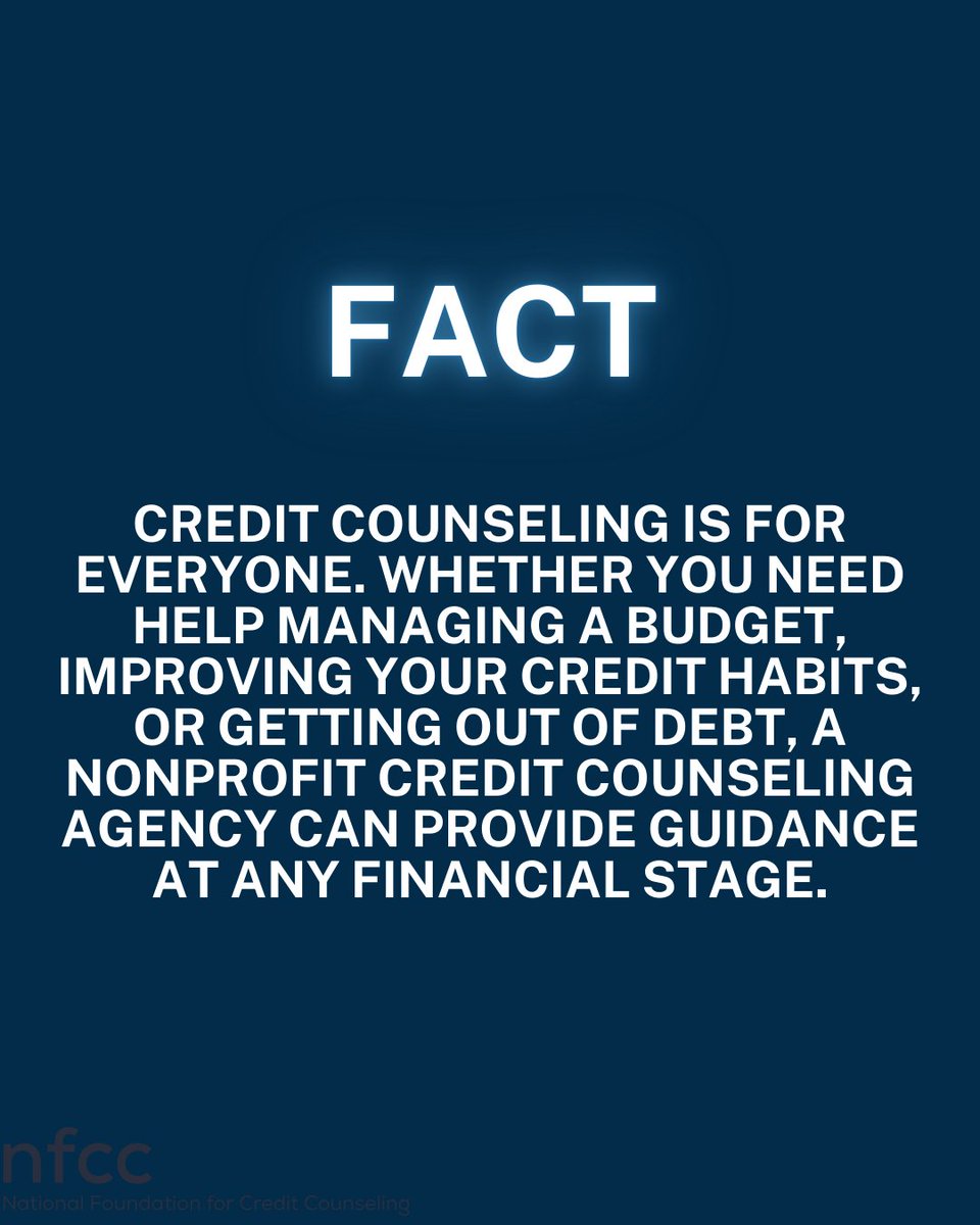 NFCC's tweet image. Take control of your finances today. Connect with a nonprofit counselor and build a stronger financial future.
#NFCC #FinancialWellness #CreditCounseling #DebtSolutions #MoneyManagement