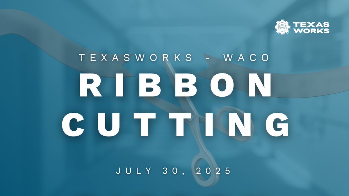 ResponsiveEd® (@responsiveed) on Twitter photo You're invited! Join us on July 30 at 10 AM for the ribbon cutting of TexasWorks - Waco, tuition-free diploma and career certification program for adults ages 18-50. Hear from Rep. <a href="/PatrickJCurry1/">State Representative Pat Curry</a> & <a href="/TXWorkforce/">Texas Workforce Commission</a> leaders.
📍4720 N. 19th St., Waco, TX
🔗bit.ly/40xbW1u You're invited! Join us on July 30 at 10 AM for the ribbon cutting of TexasWorks - Waco, tuition-free diploma and career certification program for adults ages 18-50. Hear from Rep. <a href="/PatrickJCurry1/">State Representative Pat Curry</a> & <a href="/TXWorkforce/">Texas Workforce Commission</a> leaders.
📍4720 N. 19th St., Waco, TX
🔗bit.ly/40xbW1u