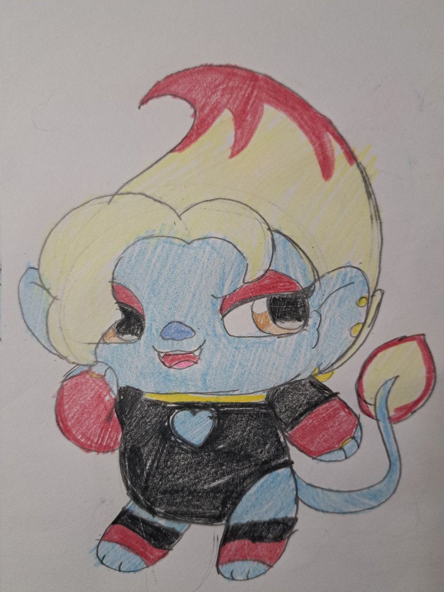 SketchMoth9's tweet image. Friendly fire for @AshenVoice. 🩵🖤❤️