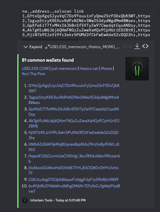 0xsolomon's tweet photo. Free edge: track all of these to see which coin they crime next

top holders of Useless, Hoisico, Momo and Kori are all the same wallets + half of them didn't even buy were just transferred  in

crime szn baby

1,GYtoQpXgqSJyuVqC7Do9fouuinFyQma25rP3DxQbK5WT
2,7pgxp5tzyKXEXuvRdPxNZN6vSWw253dydWgdMm48Waes
3,GpXfoEiT7fxMHz26JbBnSf5VTyZw97CwpdqtCqxANDoy
4,AkTgH1uW6J6j6QHmFNGzZuZwwXaHQsPCpHUriED28tRj
5,HjiNTb9SJzVi9fc3ekr5PUMd3fCkFwEwAde52vDQD3hs
6,HWbAZdGAPijkMqBUyoes8spNdu29nzhxByfFAVLzEXtU
7,HxjwdF326ZunmUwC1iXhfgL3ku78YsksN6n7Rfxzwr6b
8,j1oAbxxiDUWvoHxEDhWE7THLjEkDQW2cSHYn2vttxTF
9,C6XJzudxgSTG3pb86qxoFiobjgjFdyFty5Rn8jtsfWX9
10,6c4YjbRcDYWaWmdWhg2M6Nr7EFp1sGJ1gWqiPtjaBvw7
11,2snHHreXbpJ7UwZxPe37gnUNf7Wx7wv6UKDSR2JckKuS
12,7fbrW6eiGKYz6j8zrEBkFKh7U6peURLvbKN96YzS42Ki
13,3dDPRK6X4boB1Ggf8CXjW7ANBgvrGPoAiczWttgC2FqG
14,Cd3Pj5gUNUsJf8NqtrZ3ehgpLgBokEA34Pzg5vgXCsqt
15,DzAMNSDfRynbzZrRiUhmzHP4ptwGZSY6TVmmqyiBk2uP
16,4z53TPYhTZRQZxGyEzSNopgsfpEhYWaxTcyneLELkgkU
17,2sxPB5mpSFABj4AW9C6bYdtDn4ct1WnwFiDg9NpTryRK
18,ERJuJRGgjzzvRgBbqHcBSUtHLXfuyxsSp7mJTVtXdmeN
19,FBYmU5XbRgX2DV2i2SpPPpHpXmf6mdZS98wQChmUyMba
20,NCkptAkLAxb2diRt9zwqEd1m3hM73Bpr5PXc3PaH15v
21,9Fm12shEfVyorKTnTtT29eotZZm6vjSNMtSTWK9PsrJW
22,8cjcyRmHnsNXXYjoLsP6sBg1nkKB82YRAQ1EUYVReGzF
23,CuwxHwz42cNivJqWGBk6HcVvfGq47868Mo6zi4u6z9vC
24,7vwkTBm9UVPePo1EAdKGqSxUseHW4CbawdQxktz9KWGa
25,ESEhKmN2uy5BfjeniZ4o391xR5vWh1yDDJatjGSZgzRZ
26,hSiW5o7wZh1B2G8LjBaqJRpbgbvmGDY6Xb59Dd7Dn61
27,2h7Ns9w2grSeQ9mE9WggJZvxMKKLNADJrKTSLucrbmzB
28,ASTyfSima4LLAdDgoFGkgqoKowG1LZFDr9fAQrg7iaJZ
29,FhxwNPSfT6KcgPJns8PBJDnQSqCZd2U3mLgfjtELjnws
30,GsCY6n5RY7v3qcDAzGYcDShNzthngVs4So4b5nmVuqSN
31,djS5Q7PF2JQjhPLBZDP42huhZjzEyKRL9BHn9LLMXrK
32,84mnTR4v84bSk2HG73c5FRg7dAkzeCnLYMaMfaWJQh6b
33,75LjMDXhvfp5vrF2KADf7nCidantEG83L2BGPV98cXQF
34,3b3zfYBQ61sEicY4bhQMKUvRo9bAxPYAz32uyAP9Cj9u
35,BGbH4jftEzcAc2KdiJMwynjAtyFinoD4Hfeu3vmEzX9P
36,2vWjnnVrZgbGfL86LGCrhydyXzHv7ppgsnzeDFkMohir
37,B49y6ME4cF4ckuZimHgoSLSb4TgH5fnz55wq9zeg3AKV
38,EbN8rvsojEANqrE5taqvAQXwyjD6YLRGhzrojd1EpvBA
39,HSjMqhNshnieRsEWgHFdEaadSg9FfMHNob3WxMEPm44a
40,HSzEECeZCZkoUGwmAvdrTgekL1iesGZuo77HHbormWax
41,6aevV9Z4M2r567Tb54XUu88KS3JyXjrtFUq1xEmJ5z9o
42,Y8e95Q1YSFhRqcZt99KDUTW1WRa1Zr86weZBmkUfczH
43,j1opmdubY84LUeidrPCsSGskTCYmeJVzds1UWm6nngb
44,7ZQ7NGu5dtqaxevM4Bj1NKY3yF4D6H2myQYFysqYRVJi
45,CTFbXs2tbwgq5bYPavCUnwtGMVsU1f69Y9C9RibiSmhd
46,FSmy4yX7WP12JVpweS7G6HPRUrBALzZUzcM9a7nmWqEs
47,HnB1z59mQ3haeFAAYqP9XM9Pq15nioE3Xy1e8PegZNzX
48,9p5uqCGbC6c9ifuwEjuMYtrPaVDBQMPZP1JvvjjdbMti
49,CszzLfoAVhgknCiuAv9esDssi21Mfvb17uTRTeqEmCyf
50,CgANddXc7FKSsdLSdFv67X8faZqQaRTeLMXkAVANkZD4
51,44GfqJpLYVXM8GD3sdMZEB77gmJCmkVfxANV3M5dVFMQ
52,BURNNeQ2zERsVhL6GgJR45CvGtwdxHeWBs4B5V4zRFgL
53,3ErbZDeWNZUBmAnnTBNV8djakMSFkLZM9AmDX3eQduFZ
54,7fWeqMgsjZagKhSmnKD3h5h2AjvNEB6Q6vmNGWAhC6YD
55,j1oxqtEHFn7rUkdABJLmtVtz5fFmHFs4tCG3fWJnkHX
56,7kRfYgbpichh83KfYGubHrNrzNukesSzgD4xvf6CcB5D
57,BCwPiUzYYLs6svSyXqbo4xfs2xbpVoS6XXCEj8LmFX8M
58,9S9X6Z66HscLEufxNLrZpjAWcjDVgduUQeGoaKFBcxpN
59,Cnxnx44P35Z3qU659Pucaq4RQKxoFRm4xb26wE7ycvhY
60,CWaTfG6yzJPQRY5P53nQYHdHLjCJGxpC7EWo5wzGqs3n
61,4K3a2ucXiGvuMJMPNneRDyzmNp6i4RdzXJmBdWwGwPEh
62,65HE9DgsUyNAznRjpTeSKK5LS2Ug4FfNGP1eB6hVmExw
63,7mrkSxsh1aiCKJDPS5bh2y8oTnmb2QpVapJhxS3h55Ad
64,rSciSCdzeCxxyEusDFwSq4t8j2FSWefKiA9FiDA31UA
65,8psNvWTrdNTiVRNzAgsou9kETXNJm2SXZyaKuJraVRtf
66,DpKWegani92HZThS7B2LSfQ4phdSgoz8cfxx6s3cuLdA
67,3oCxqAeM8dSCqeL3tKLRUw2yb8EZCr5VFLNBoHNseRFG
68,5b9LNsvbvxwobp7DYMs9hfcsn52mxdthJF9W4uN17Sj
69,8DuRt4KgUaH2aDcUVPjjnFZKCKccbPFr5EDP2bBkGLST
70,FFYAGUGVy8rEPrXdLvyTLfqoBJuKqX23UmNkyzCgg7vi
71,8Kys9BmnuiXKaWXhnHtnBa5H6t9c7zWYeUHUwD23Jjp4
72,5Ew4WCAH1TrQoCnUdbEnL8NUVNQBNBPYYMQqdHVNuQH5
73,Gr17FKUonmn7j7WZkNGvuaihwJUxrBcnsfiQfZQ2hLrh
74,j1oeQoPeuEDmjvyMwBmCWexzCQup77kbKKxV59CnYbd
75,AfQ1oaudsGjvznX4JNEw671hi57JfWo4CWqhtkdgoVHU
76,HcRvowgQLE7c9q1BqCz7sk4Uk1bApHZTVEo4VYvU2sPD
77,55NQkFDwwW8noThkL9Rd5ngbgUU36fYZeos1k5ZwjGdn
78,34FKjAdVcTax2DHqV2XnbXa9J3zmyKcFuFKWbcmgxjgm
79,41NpA7MCzvMNG34EWBBNr1nNJ1FkfFZANapMvsD9swmb
80,FLT1gNmSqmmtc87JGEXmK9sEcfAfnADkgEDCgSP4TFmq
81,3BH2uRNcbVhCJNxoHqiwP8gXV69LmAtPxdaaRR9DzJ1a