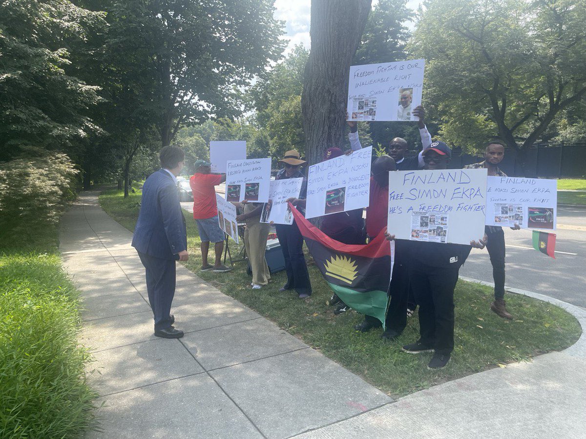 totty_ville's tweet photo. If you missed the protests in Washington DC Finland 🇫🇮 embassy today that means you couldn’t catch up with our lobbyists @EGerasouli35992 @ APM @biafralionfc https://t.co/vkvKIhCQDZ