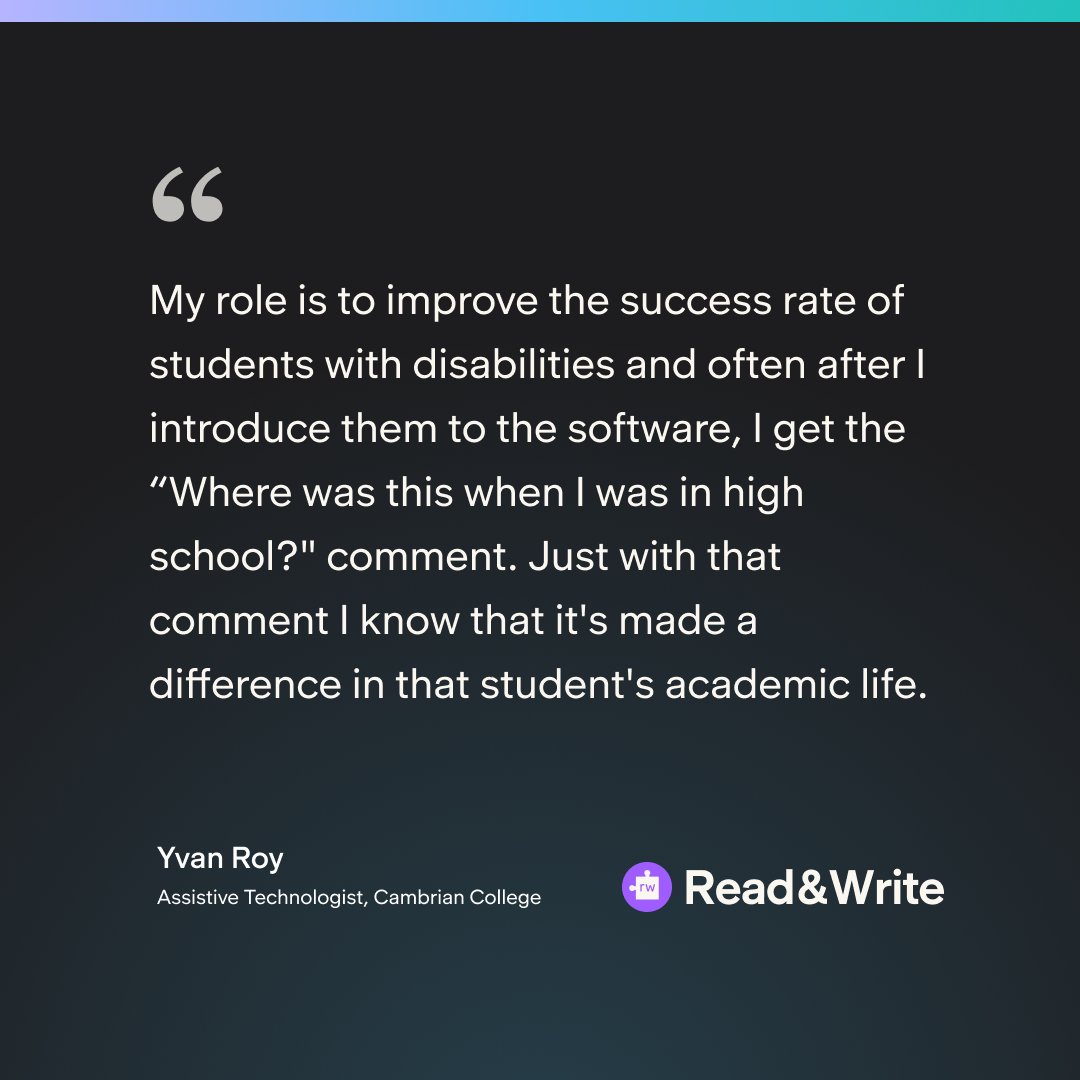 Everwayglobal's tweet image. Discover how Read&Write empowers students to reach their full potential. Hear firsthand from an Assistive Technologist! Learn more: bit.ly/4bt7wNd
#ReadandWrite #Everway