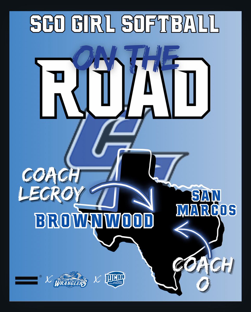 Cisco College Softball (@ciscocollegesb) on Twitter photo Another weekend on the Road looking for Future #ScoGirls
<a href="/TheCoachLeCroy/">The Coach LeCroy🥎</a> is heading down the road to Brownwood, Tx!
<a href="/CoachOCisco/">CoachOCisco</a> will be in San Marcos, Tx!
DM us your schedules!
#ScoGirlSB #PoweredByWarstic
<a href="/warstic/">Warstic</a> Another weekend on the Road looking for Future #ScoGirls
<a href="/TheCoachLeCroy/">The Coach LeCroy🥎</a> is heading down the road to Brownwood, Tx!
<a href="/CoachOCisco/">CoachOCisco</a> will be in San Marcos, Tx!
DM us your schedules!
#ScoGirlSB #PoweredByWarstic
<a href="/warstic/">Warstic</a>
