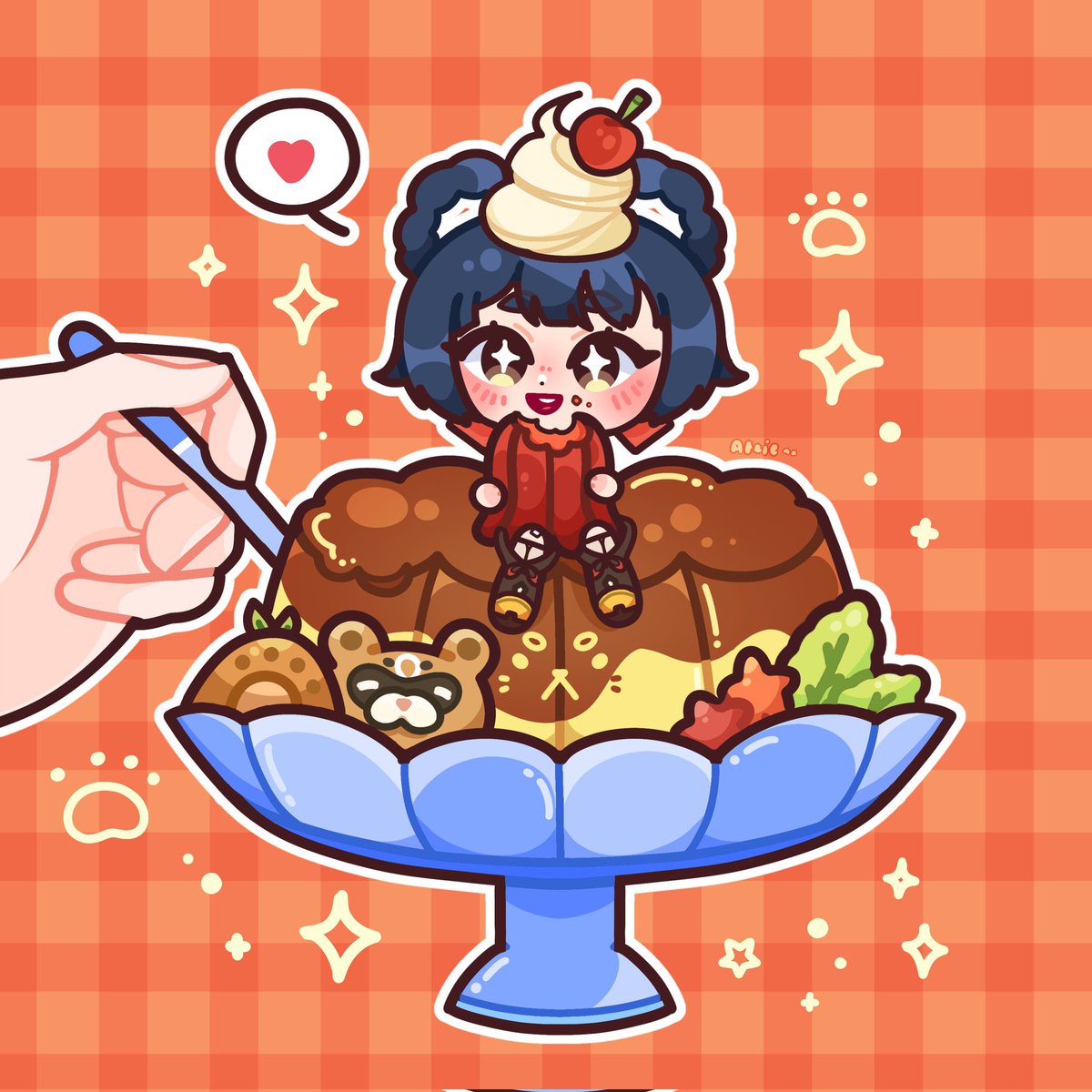 avroringgg's tweet image. Pudding YCH is still available on VGEN for $18 each! for a discounted slot, reply with “🍮” to get $12 only!
🍮 can change or + toppings
🍮 can + pets/mascots
🍮 open till the end of aug
vgen.co/avroringgg/ser…
↻ + ♡︎ highly appreciated!