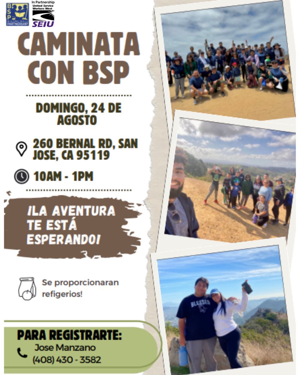 Building_Skills's tweet image. 🥾✨ ¡Únete a la aventura!
BSP te invita a nuestra próxima Caminata Comunitaria En agosto en Adobe Creek Loop Trail y en San Jose. Con transporte, refrigerios y un kit de seguridad incluidos, solo tienes que traer tu energía y ganas de disfrutar.
📍 Cuándo: 10 de agosto y | 9:00…