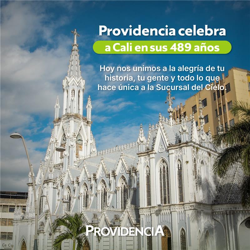 Hoy celebramos a nuestra amada Cali en sus 489 años. 💚 Desde Providencia, compartimos la alegría de esta tierra llena de dulzura, encanto, historia y gente maravillosa. ¡Que viva Cali! #CumpleañosCali #FelizCumpleañosCali.