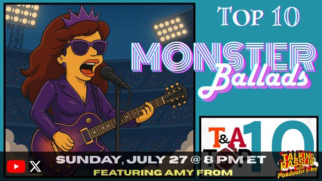 This week, by Amy's request, we are ranking the Top 10 MONSTER BALLADS! We've already started debating what that means, and you can too. Let us know what you think it means, and while you're at it, click the link below to vote. Then show up Sunday at 8 PM ET to see the results