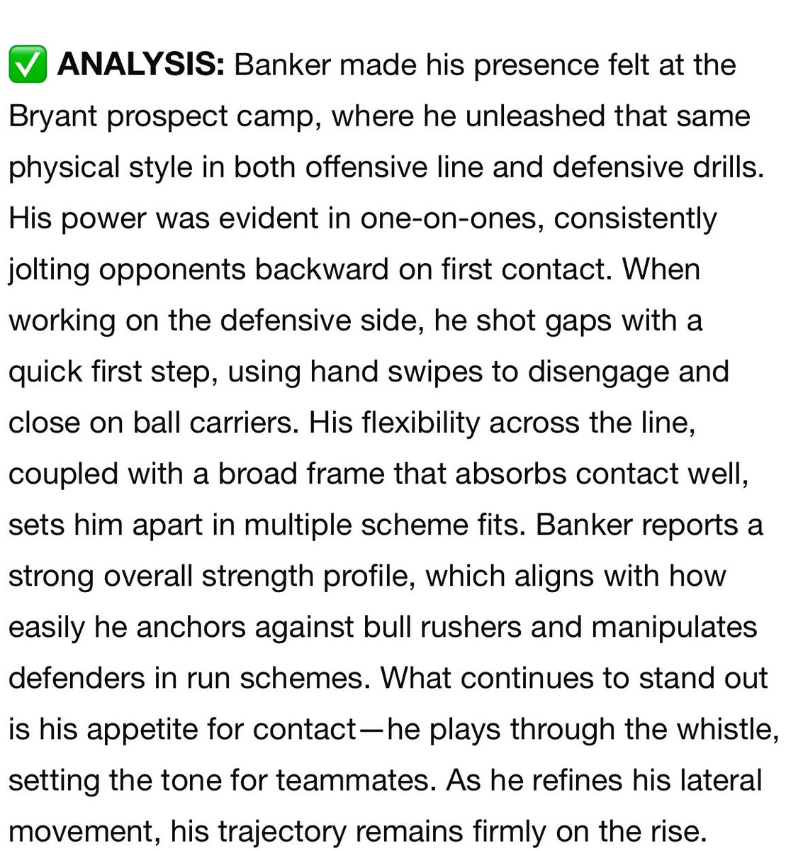 Ayden Banker (@bigbankthetank) on Twitter photo Thank you <a href="/sixstarfootball/">Six Star Football | PLUS+</a> for the write up & analysis from my time at both <a href="/BlackBearsFB/">Maine Football</a> and <a href="/BryantUFootball/">Bryant Football</a>. I appreciate all the effort and details put into it. <a href="/jerryflora1/">jerry flora</a> <a href="/AverillParkCSD/">Averill Park CSD</a> Thank you <a href="/sixstarfootball/">Six Star Football | PLUS+</a> for the write up & analysis from my time at both <a href="/BlackBearsFB/">Maine Football</a> and <a href="/BryantUFootball/">Bryant Football</a>. I appreciate all the effort and details put into it. <a href="/jerryflora1/">jerry flora</a> <a href="/AverillParkCSD/">Averill Park CSD</a>