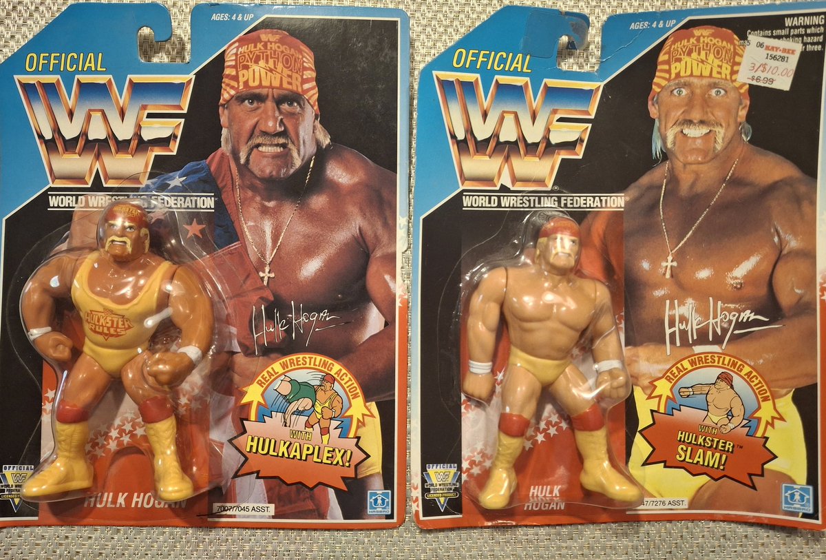 Postcardstopa's tweet image. I've had these Hulk Hogan figures for about 30 years that have survived multiple moves, de-cluttering and selling off of old possessions. I wish I would have taken better care of the packaging.
What's funny is that by the time I got these as birthday or Christmas gifts, he had…