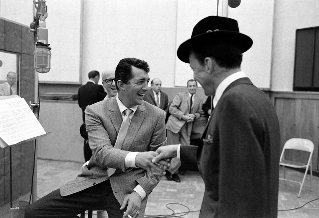 Dean Martin and Frank Sinatra cracked up during the Sleep Warm sessions in 1958.