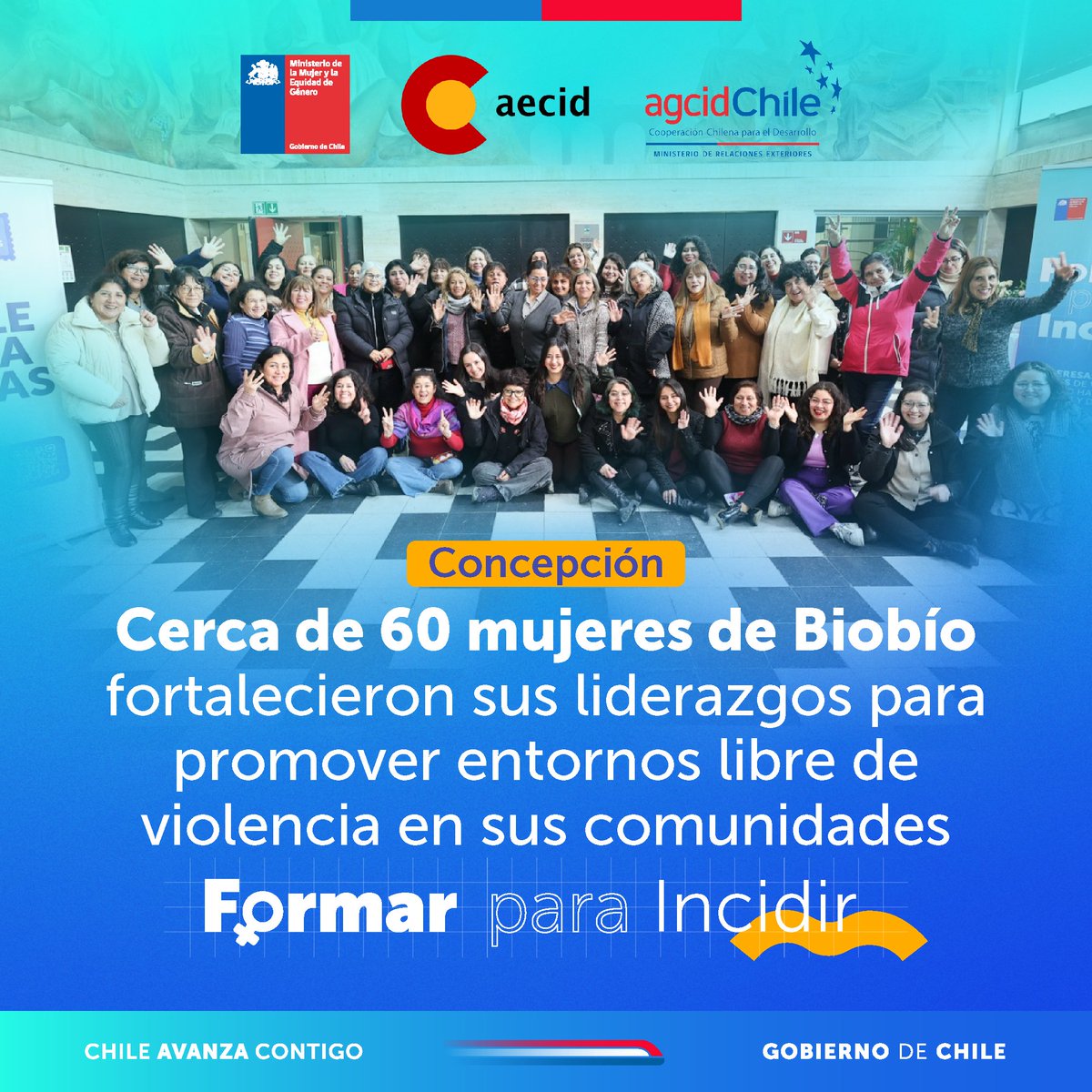 MinMujeryEG's tweet image. El Programa #FormarParaIncidir se realizó hoy en Biobío. Con capacitaciones online y encuentros como este, mujeres de diferentes zonas del país se están capacitando en #LeyIntegral, el Plan Nacional por el Derecho a Vidas Libres de Violencia y el 4° Plan Nacional de Igualdad.