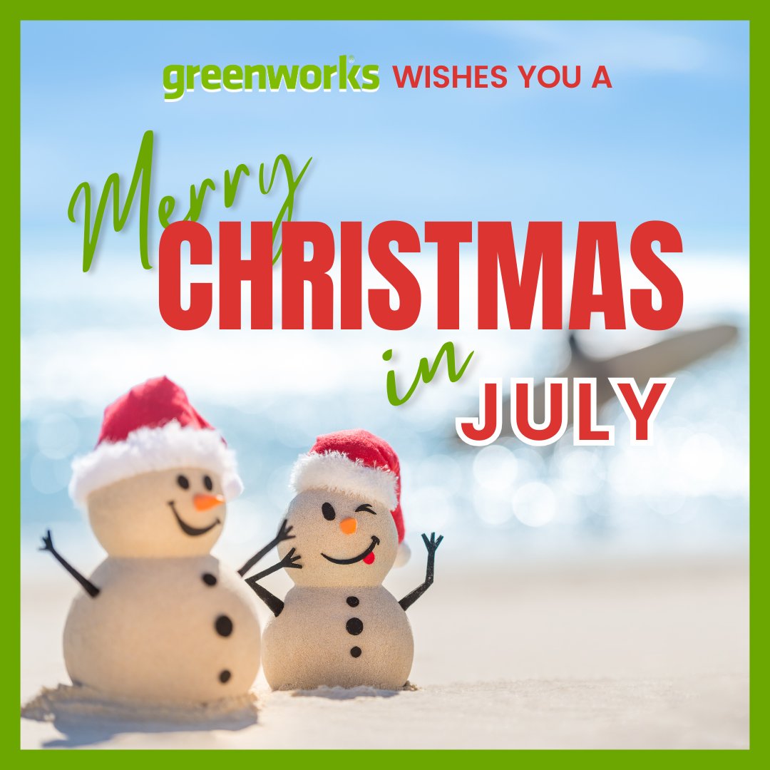 🎄 Wishing you a joyful Christmas in July from all of us at Greenworks Tools Canada.
It may be summer, but a little holiday spirit never hurts — especially when clean power is always in season.

#ChristmasInJuly #GreenworksTools #CleanPowerAllYear #GreenworksCanada #HolidaySpirit