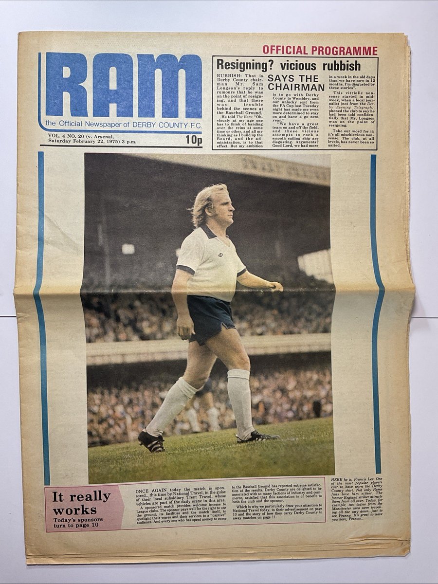 DCFCmemorabilia's tweet image. Derby County v Arsenal; 22nd February 1975
£1.50 currently
1 bid
Ends Sat 26th Jul @ 10:43am
ebay.co.uk/itm/3064037140…
#ad #dcfc