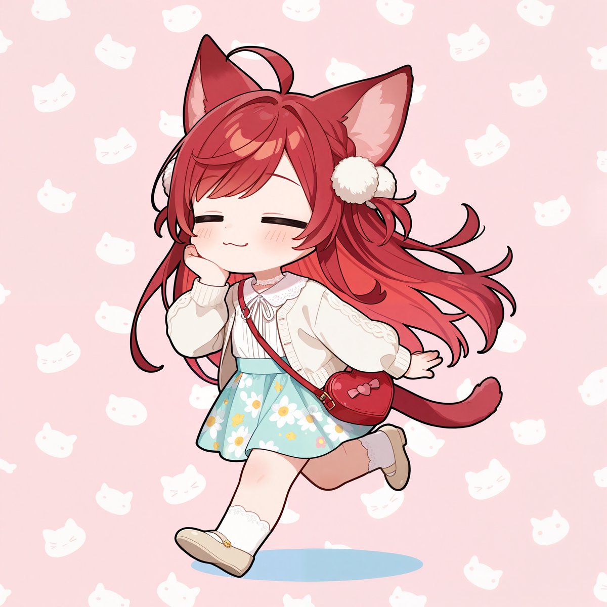 itom0717's tweet image. #AIイラスト
#今日のちびキャラ
今日のちびキャラ当番は朱莉（あかり）ちゃんです