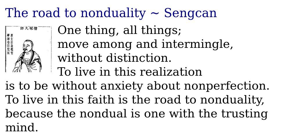 JDharmaQuotes's tweet image. The road to nonduality ~ Sengcan
justdharma.org/the-road-to-no…
#Sengcan #distinction #nonduality #realization